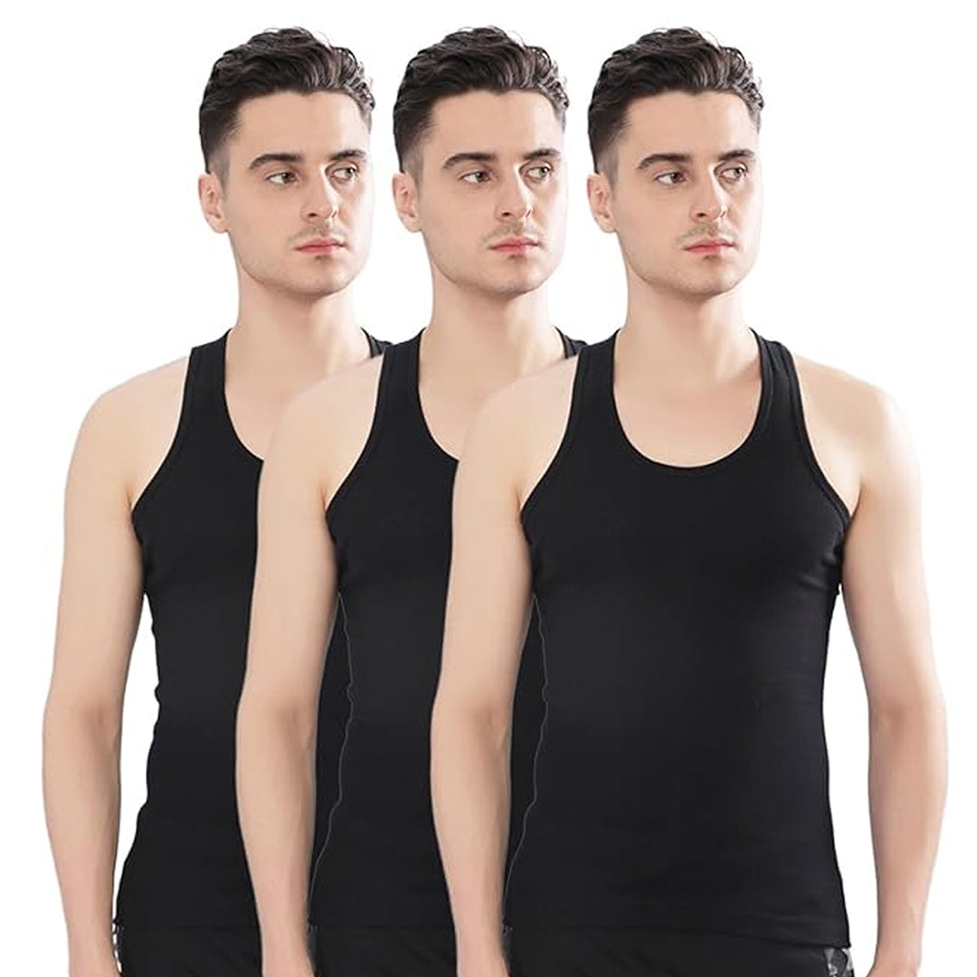 Men,s Essential Premium Vest Deal of 6 (3 Black, 3 White)